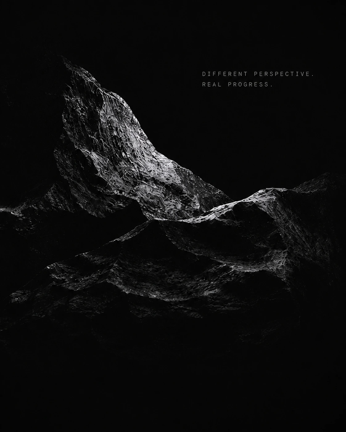Abstract black mountain landscape